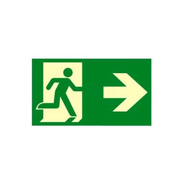 American Permalight Photoluminescent "Man/Arrow To Right" NYC Mea-Listed Aluminum Sign 86-60117F - main